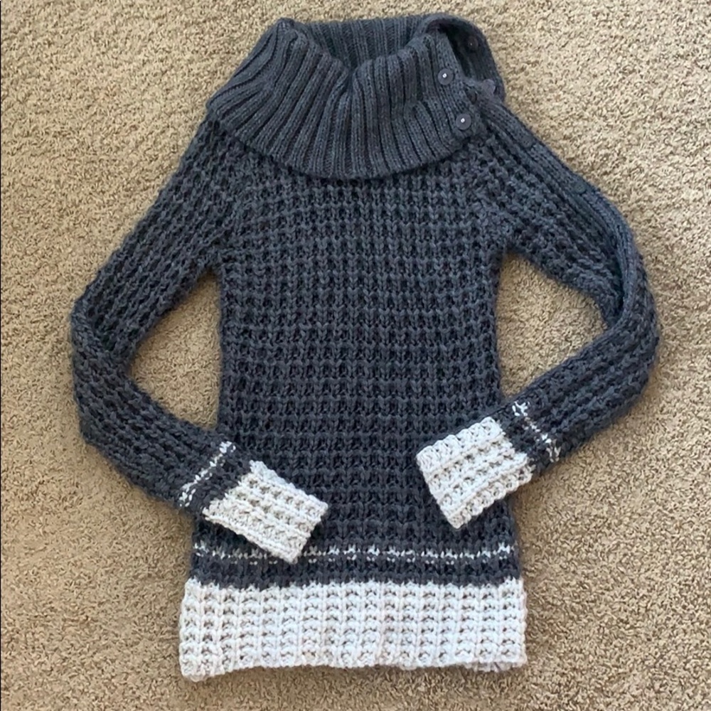 Ann Taylor Loft Cowl Neck Open Knit Sweater